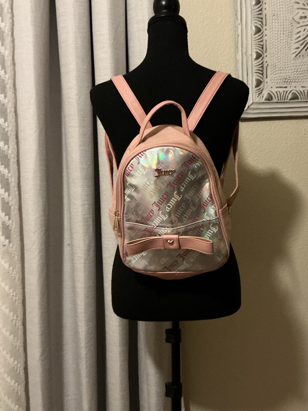 Juicy Couture Pink Holographic Mini Backpack